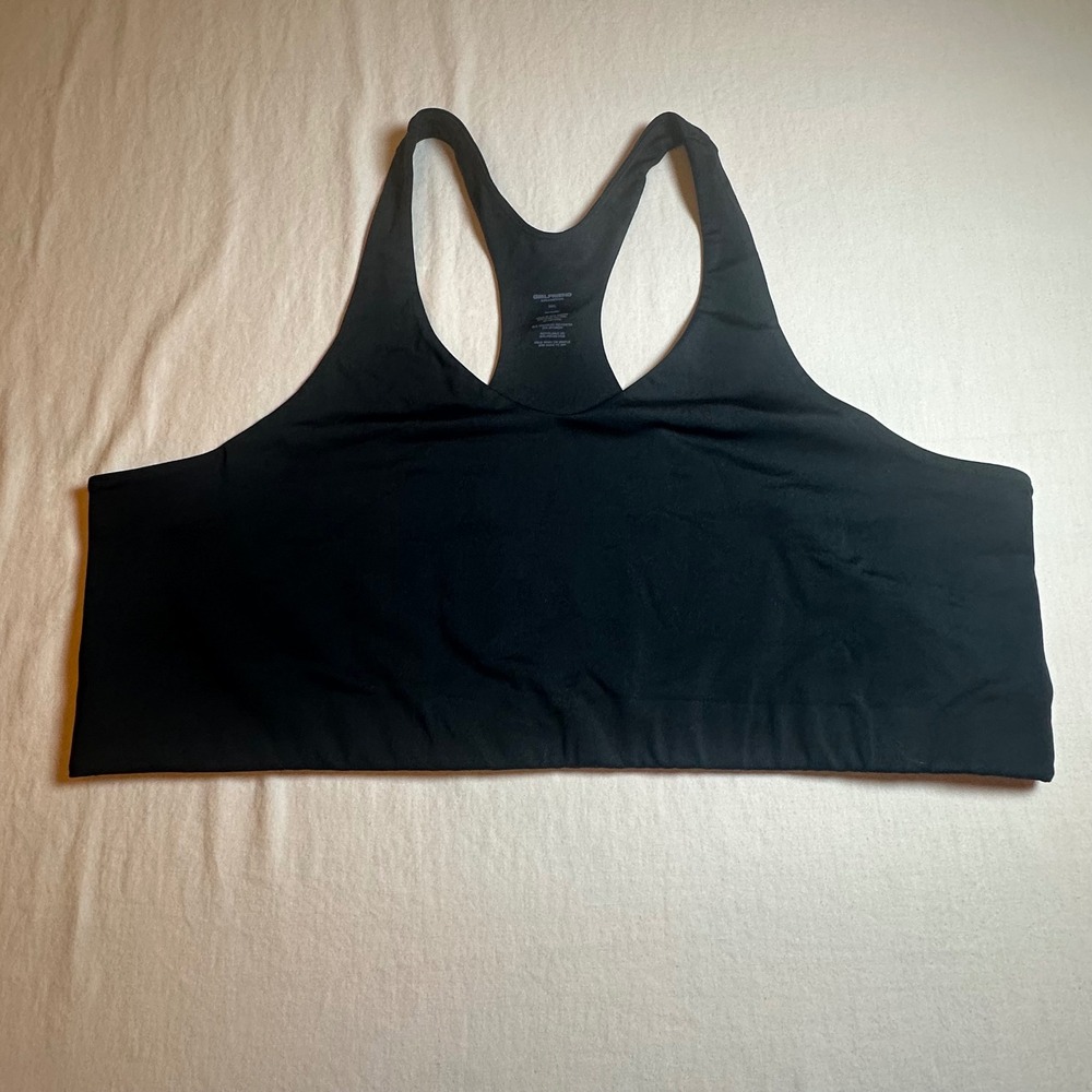Girlfriend Collective Black Topanga Racerback Sports Bra Sweat Wicking Gym 6XL